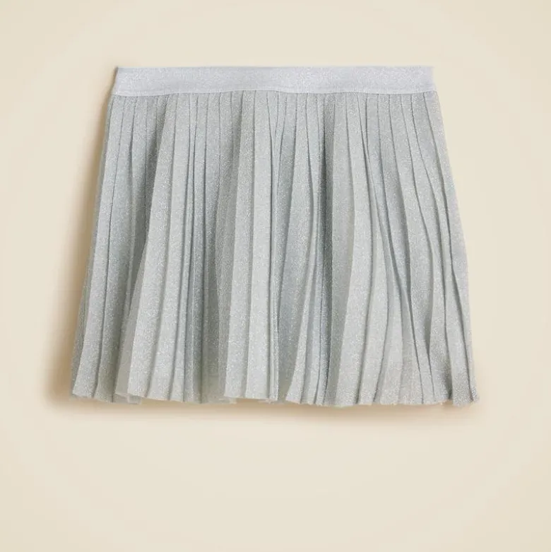 Girls' pleated tulle mini skirt with Lurex® metallic threads