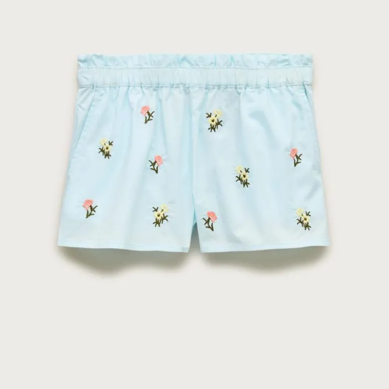 Girls' pull-on embroidered short