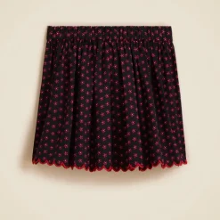 Girls' pull-on rickrack skirt in floral