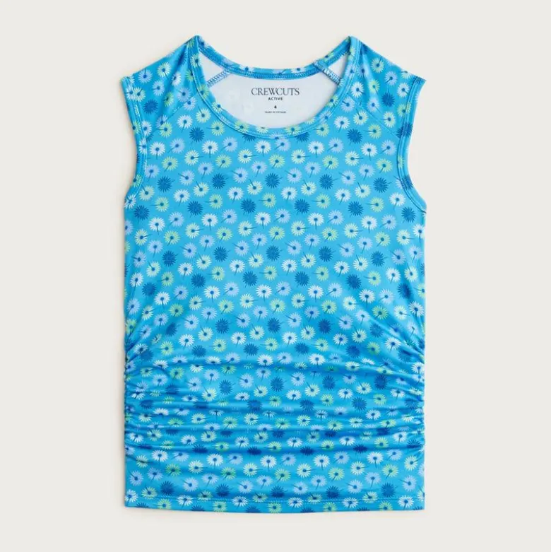 Girls' ruched tank top in performance jersey
