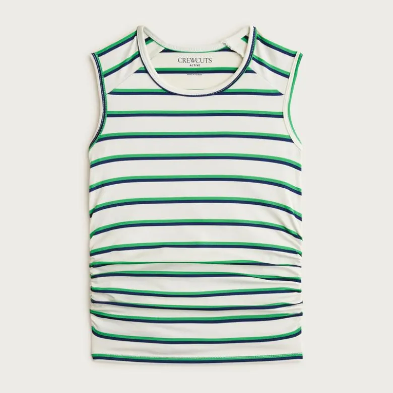 Girls' ruched tank top in performance jersey