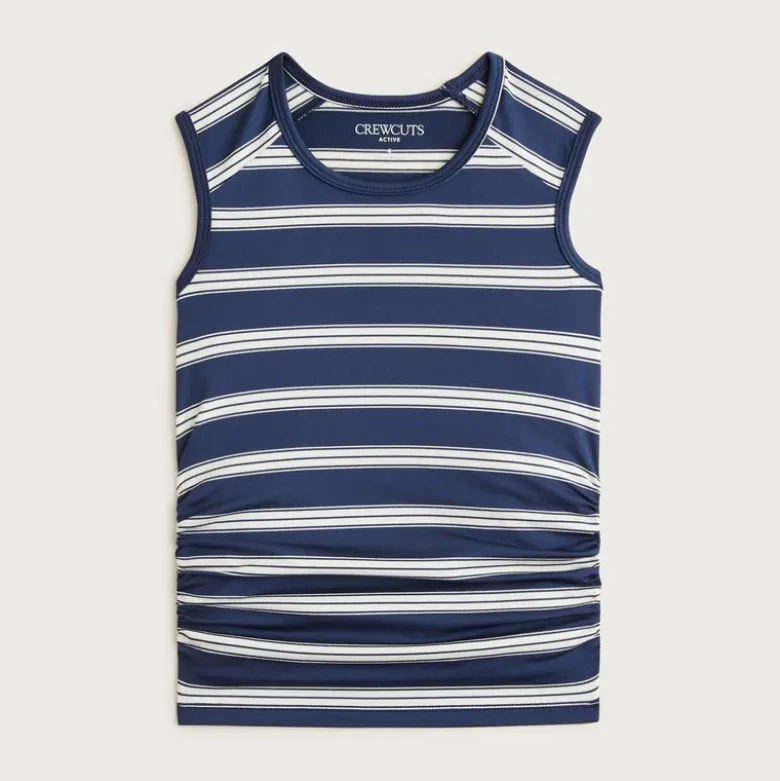 Girls' ruched tank top in performance jersey