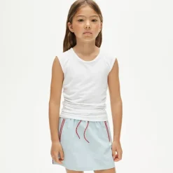 Girls' ruched tank top in performance jersey