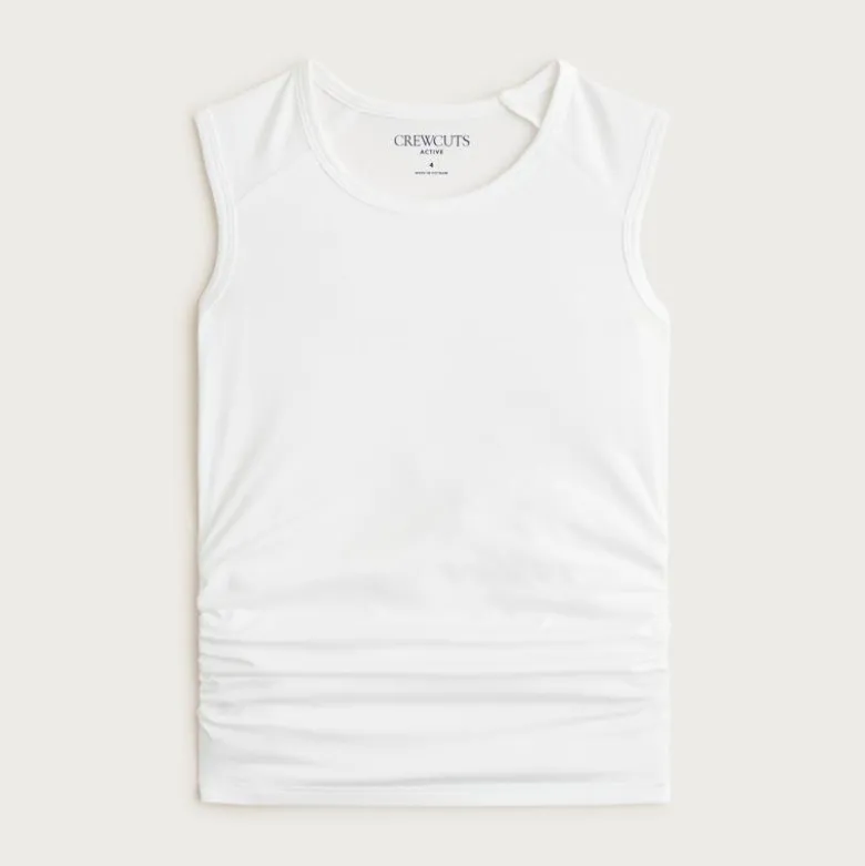 Girls' ruched tank top in performance jersey