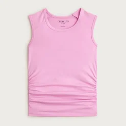 Girls' ruched tank top in performance jersey