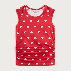 Girls' ruched tank top in performance jersey