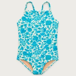 Girls' ruched-strap one-piece swimsuit