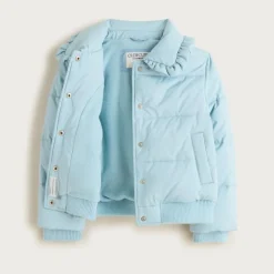 Girls' ruffle-collar puffer jacket with PrimaLoft®