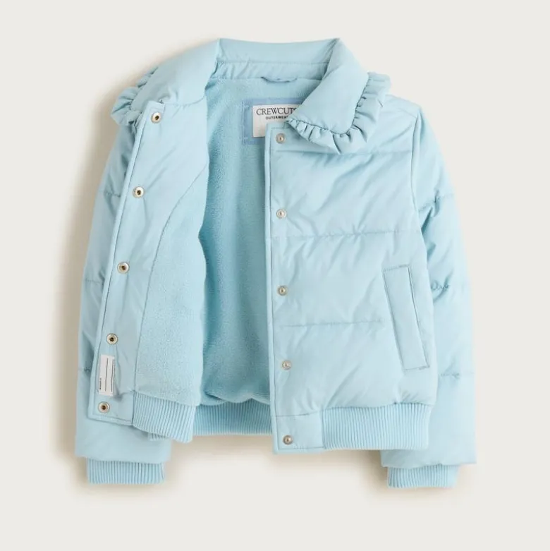 Girls' ruffle-collar puffer jacket with PrimaLoft®