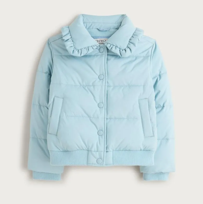 Girls' ruffle-collar puffer jacket with PrimaLoft®