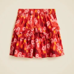Girls' ruffle-tier skirt in daisy print