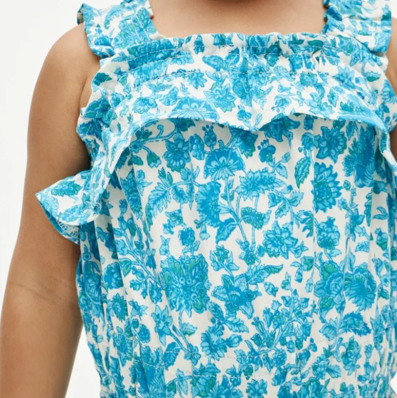 Girls' ruffle-trim jumpsuit in broken-in-jersey floral