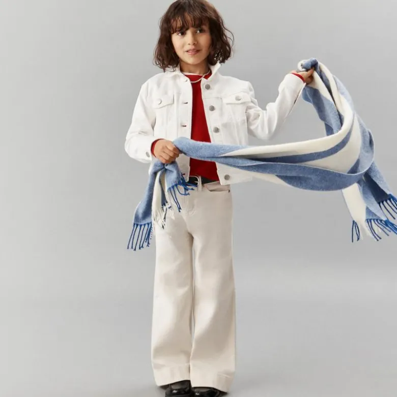 Girls' sailor garment-dyed stretch denim trouser