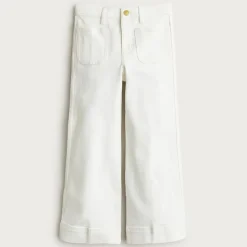 Girls' Sailor stretch denim trouser in white
