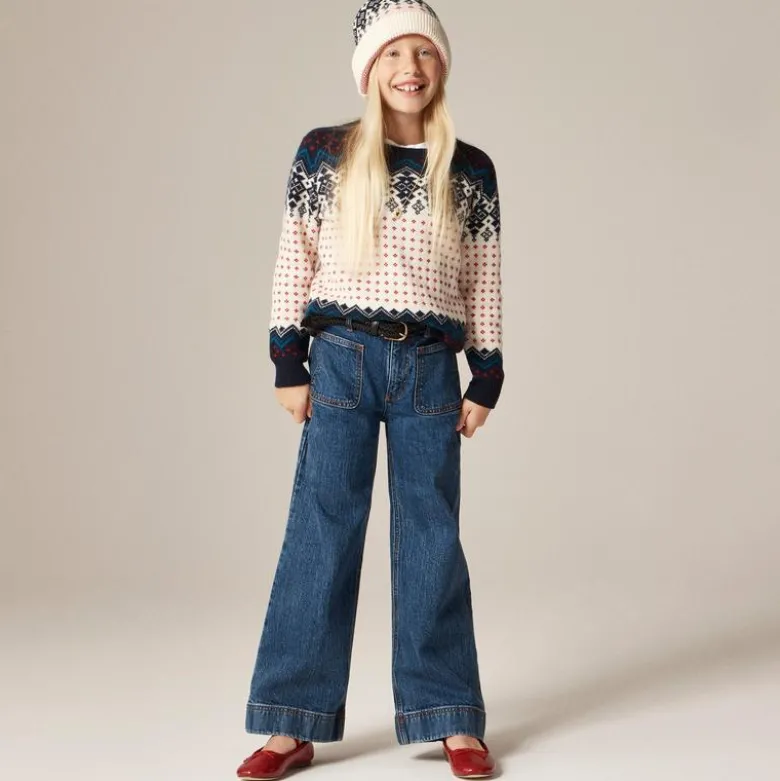 Girls' Sailor stretch denim trouser