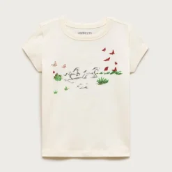 Girls' short-sleeve wild horses graphic T-shirt with glitter