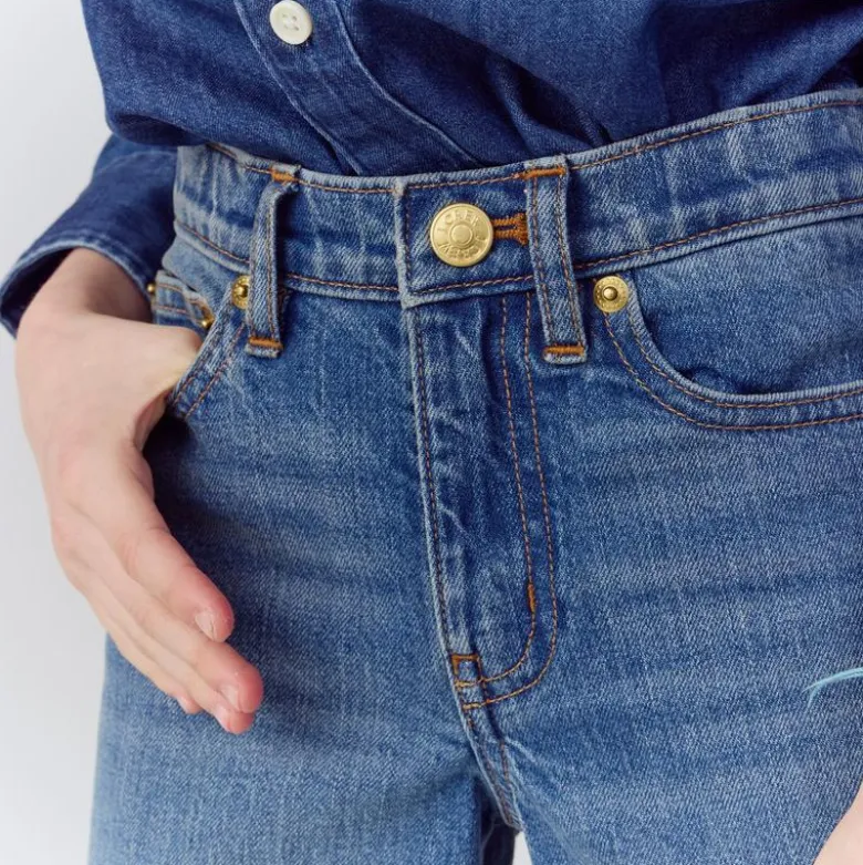 Girls' slim wide-leg jean in Hayworth wash