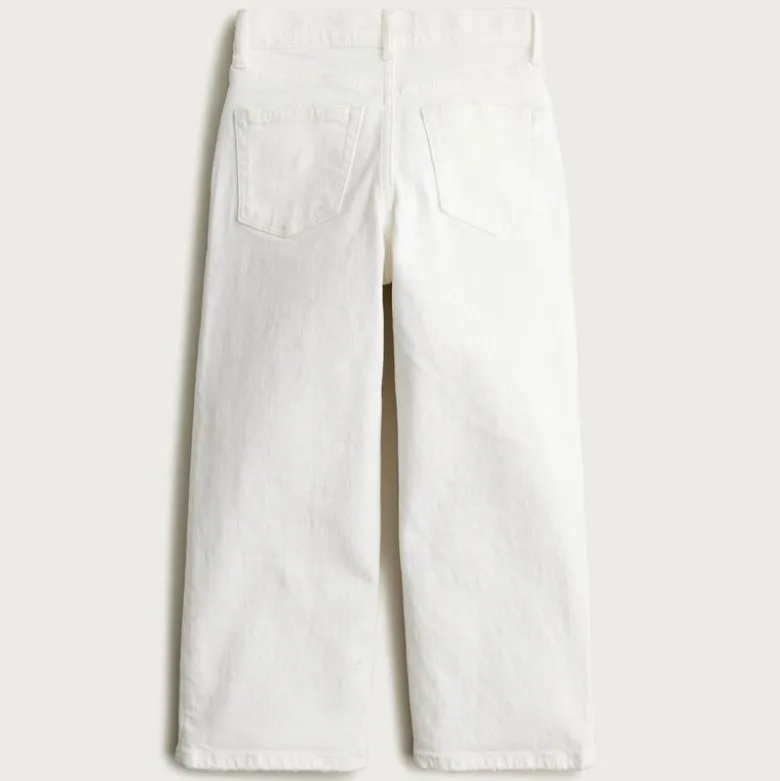 Girls' slim wide-leg jean in white
