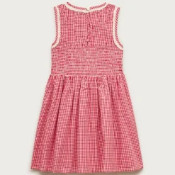 Girls' smocked dress in cotton poplin gingham