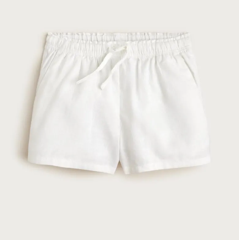 Girls' Soleil short in linen-cotton blend