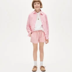 Girls' Soleil short in linen-cotton blend