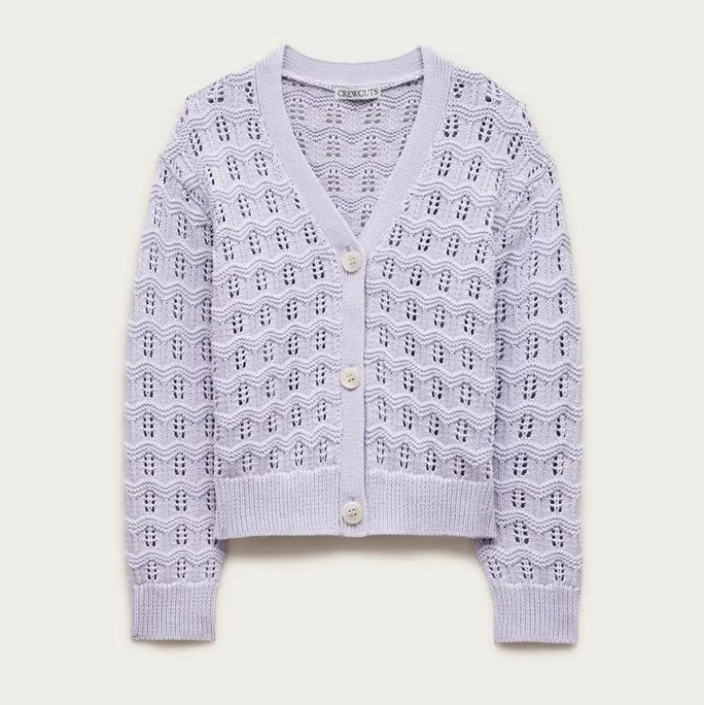 Girls' squiggle cotton cardigan