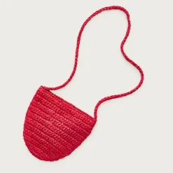 Girls' straw strawberry purse