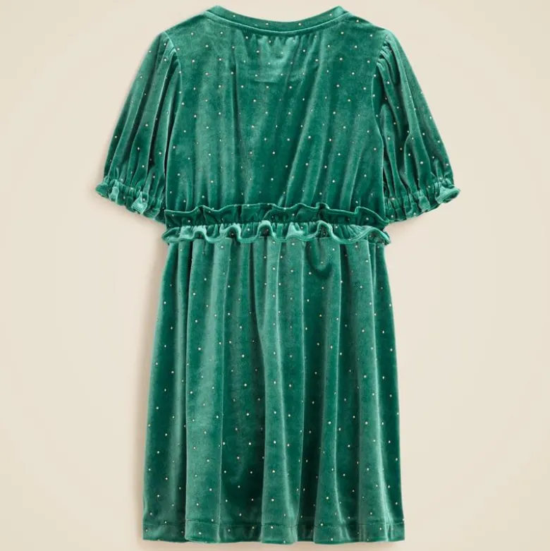 Girls' studded velvet dress