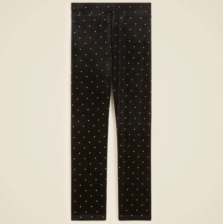 Girls' studded velvet leggings
