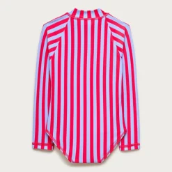 Girls' zip-up rash guard one-piece