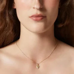 Gold vermeil engraved heart necklace