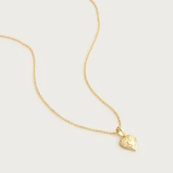 Gold vermeil engraved heart necklace