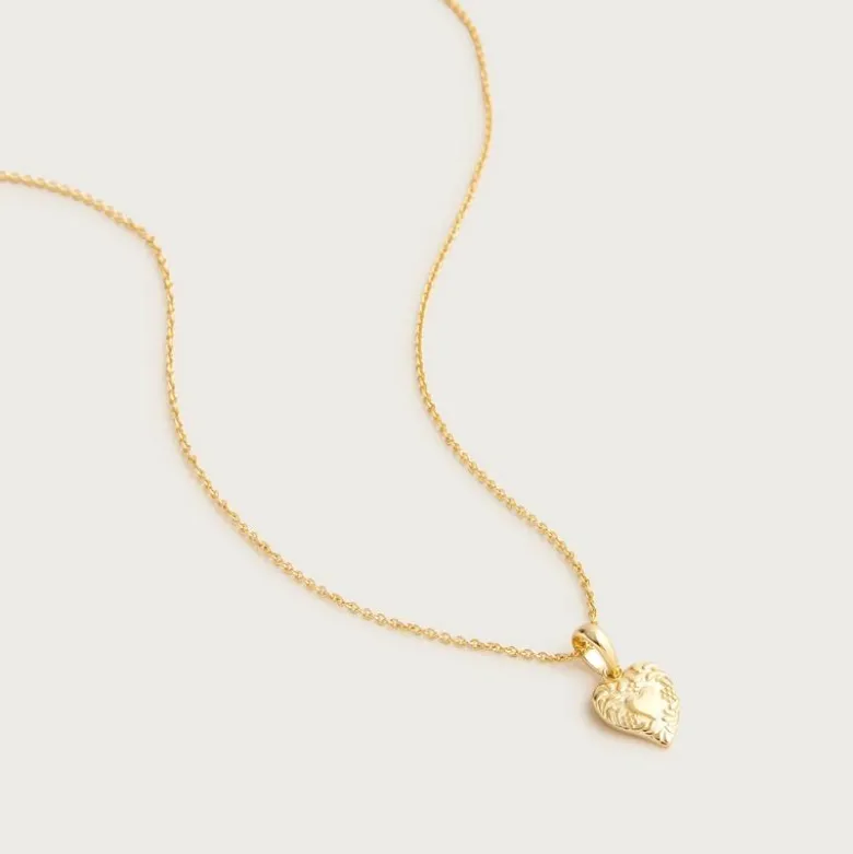 Gold vermeil engraved heart necklace