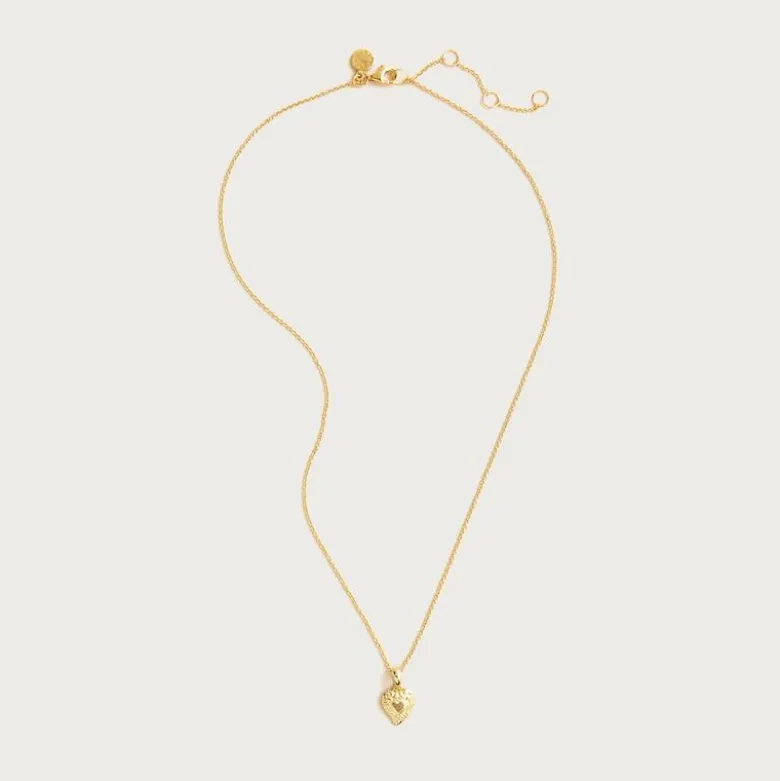 Gold vermeil engraved heart necklace