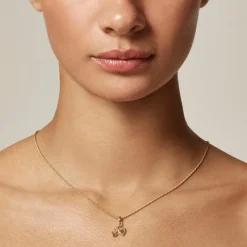 Gold vermeil heart charm necklace