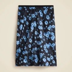 Gwen knee-length slip skirt in blurry floral luster charmeuse