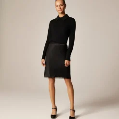Gwen knee-length slip skirt in viscose charmeuse