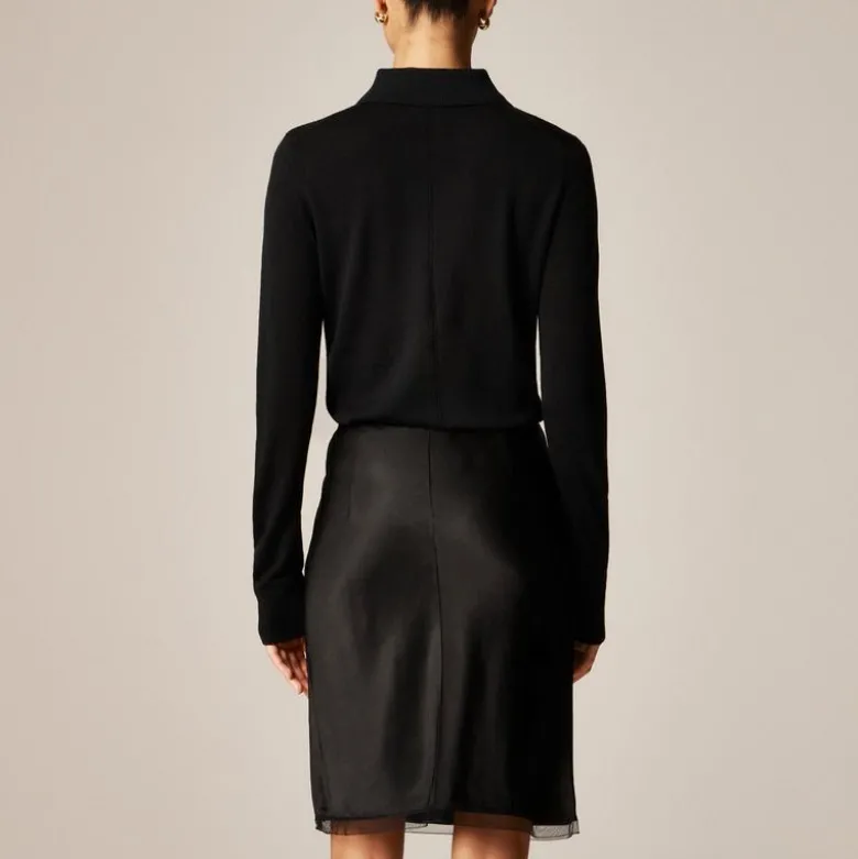 Gwen knee-length slip skirt in viscose charmeuse