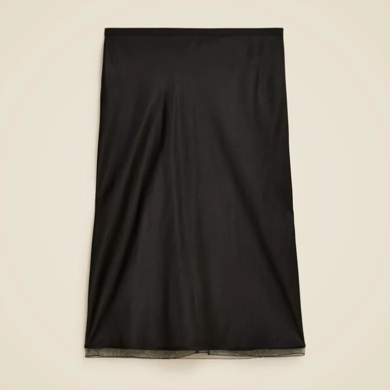 Gwen knee-length slip skirt in viscose charmeuse