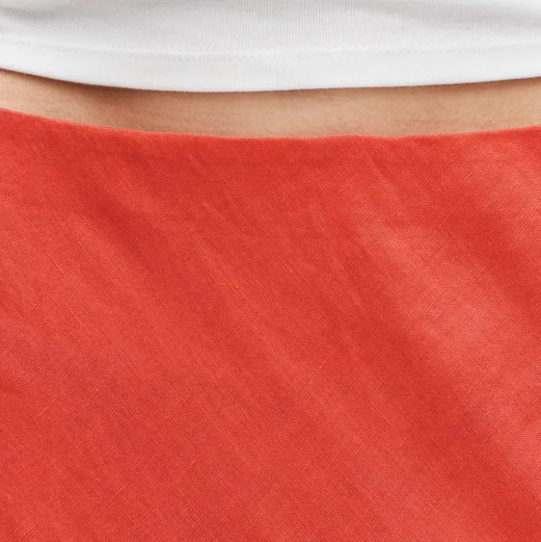 Gwyneth flounce-hem slip skirt in linen