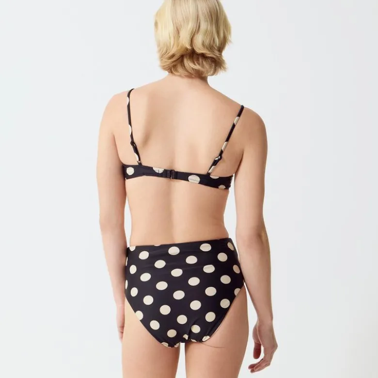 Hallie bikini bottom in dot-stripe print