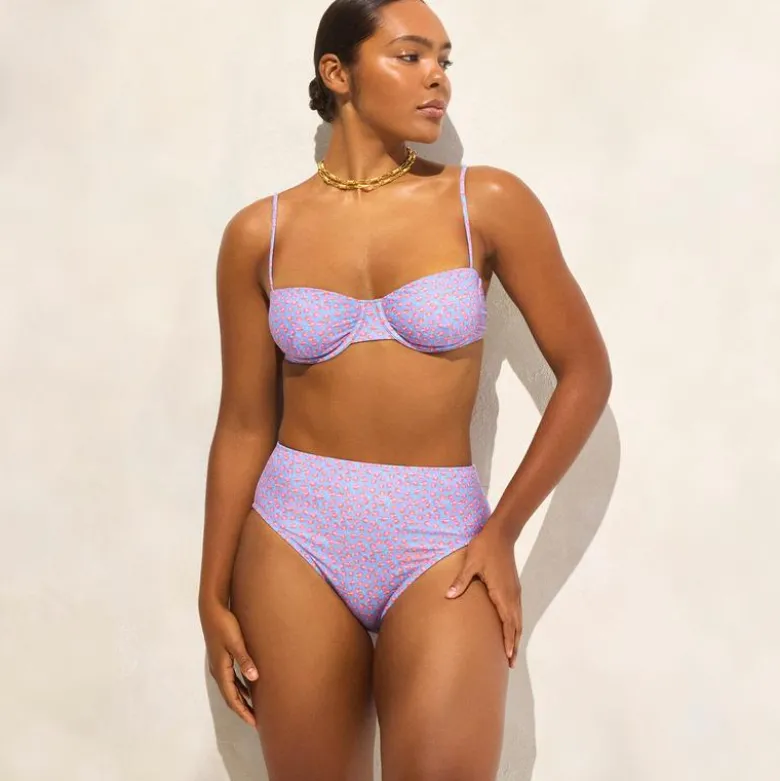 Hallie bikini bottom in summer fields print