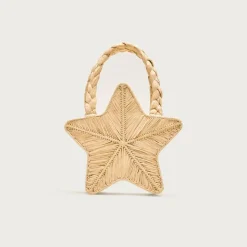 Handwoven straw starfish bag
