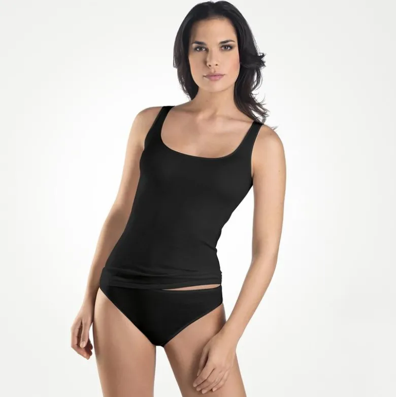 HANRO® cotton seamless round-neck tank top