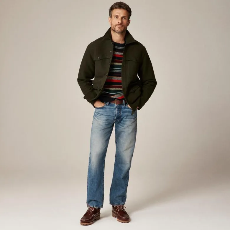 Heavyweight chamois field utility overshirt in Japanese cotton