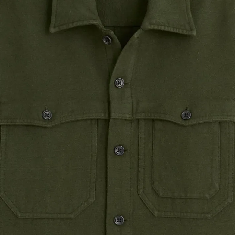 Heavyweight chamois field utility overshirt in Japanese cotton