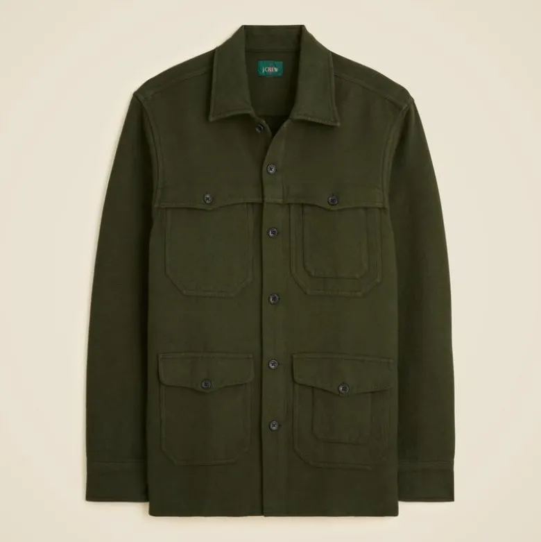 Heavyweight chamois field utility overshirt in Japanese cotton