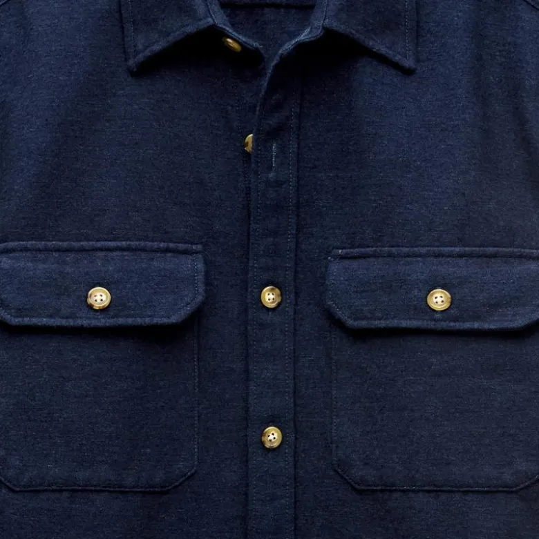 Heavyweight chamois workshirt in Japanese cotton