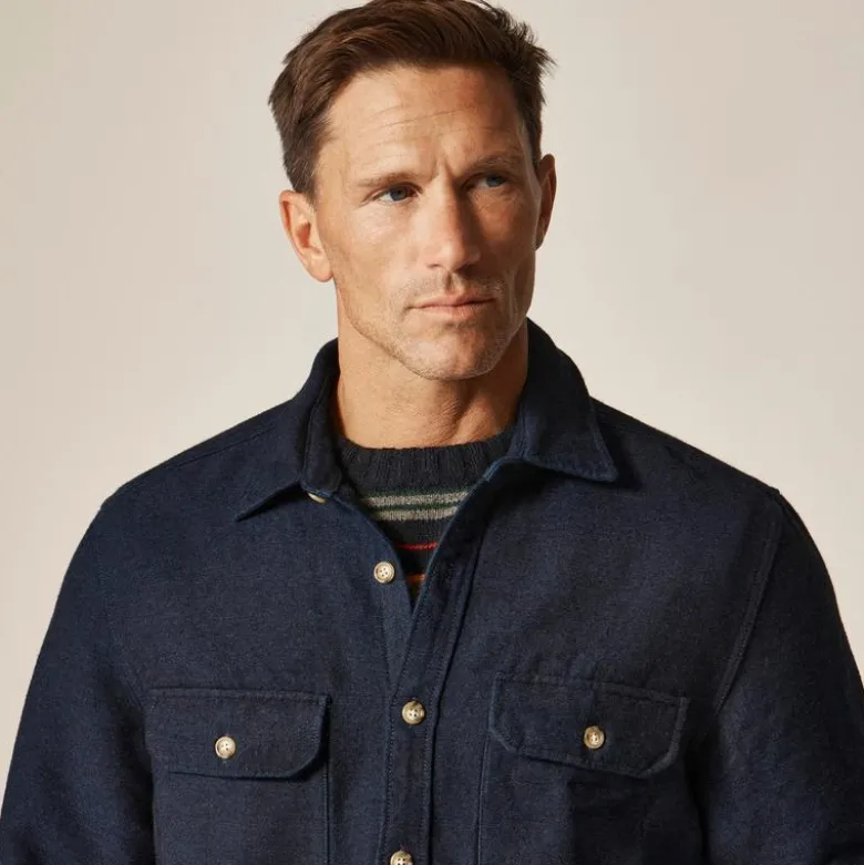 Heavyweight chamois workshirt in Japanese cotton