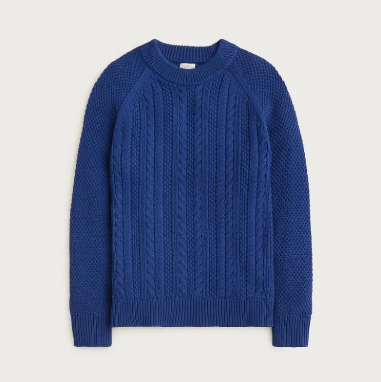 Heritage cotton cable-knit crewneck sweater